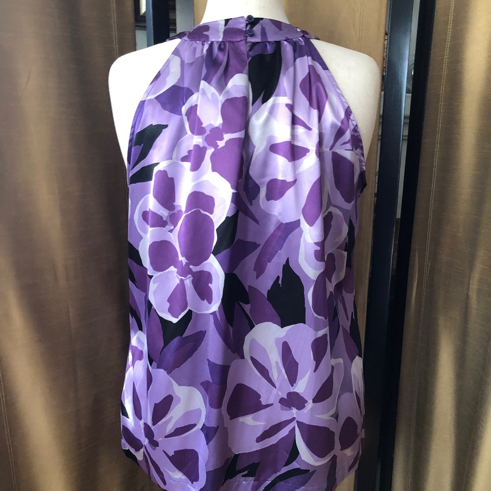Apt.9 Purple Floral Print Sequins Tank Blouse - Picture 4 of 10